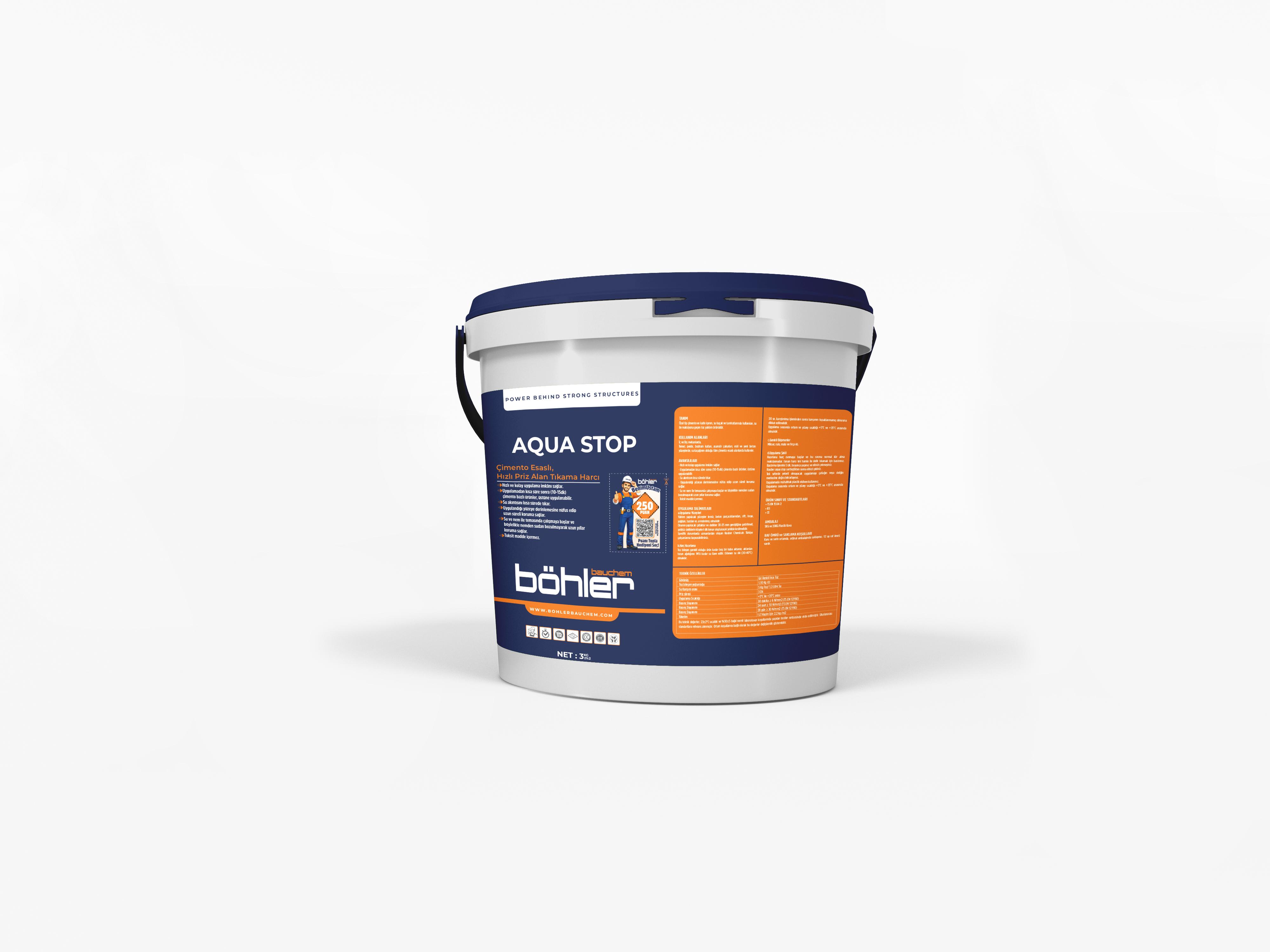 AQUA STOP Çimento Esaslı, Hızlı Priz Alan Tıkama Harcı