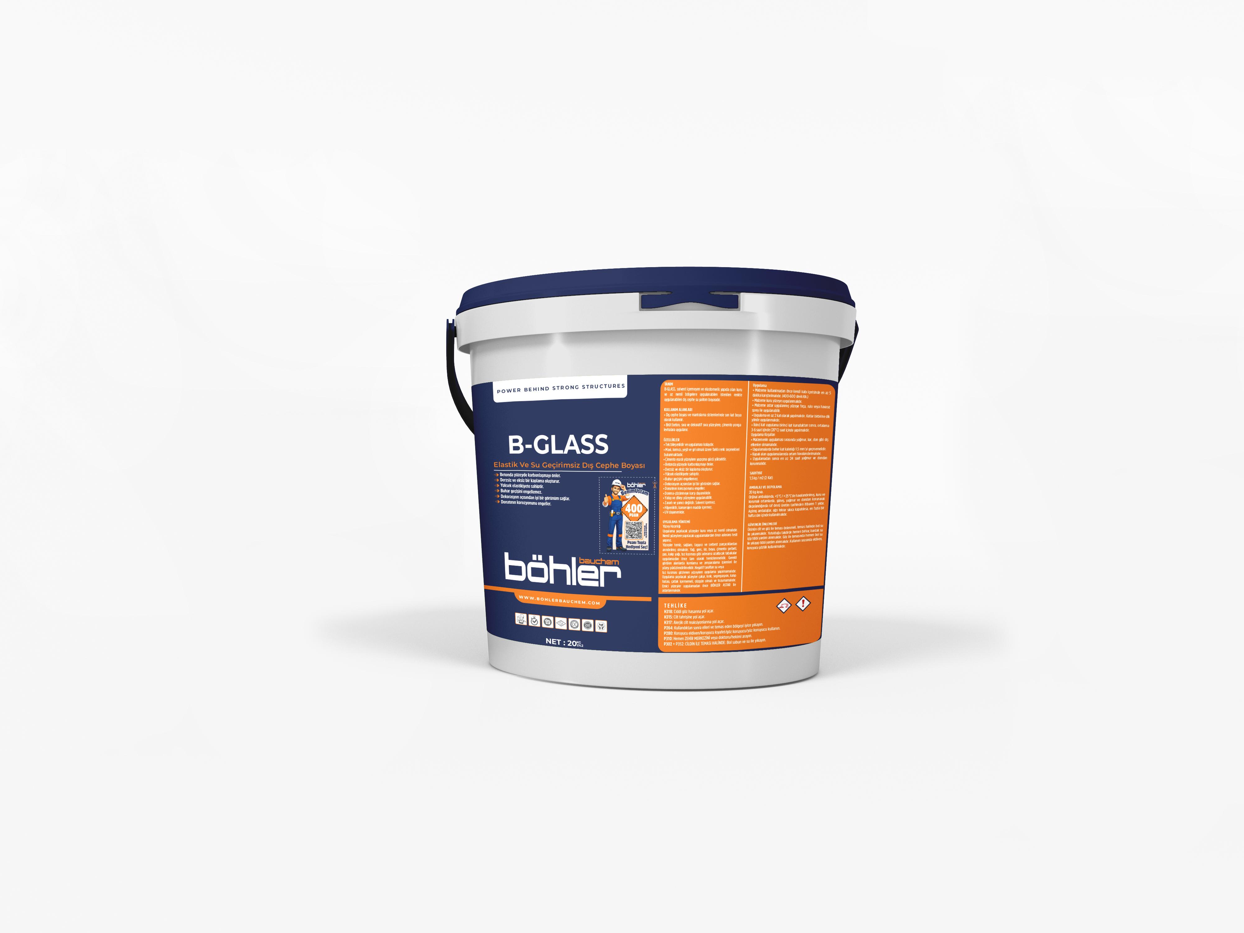 B Glass Elastik ve Su Geçirimsiz Dış Cephe Boyası