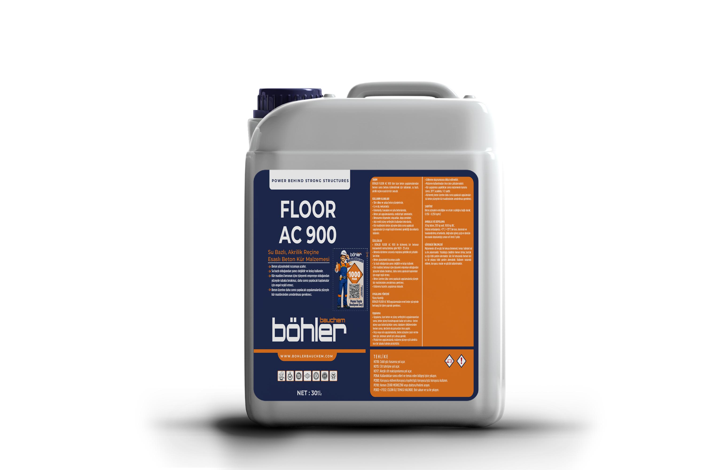 Floor AC 900 Su Bazlı Akrilik Reçine Esaslı Beton Kür Malzemesi